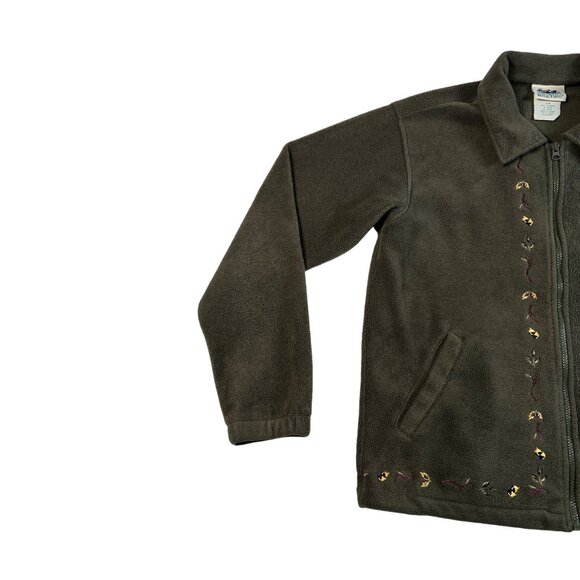 VTG.Northern Reflections Shirt Women's L/S F/Z Embroidered Sweatshirt Green Sm - Picture 3 of 11